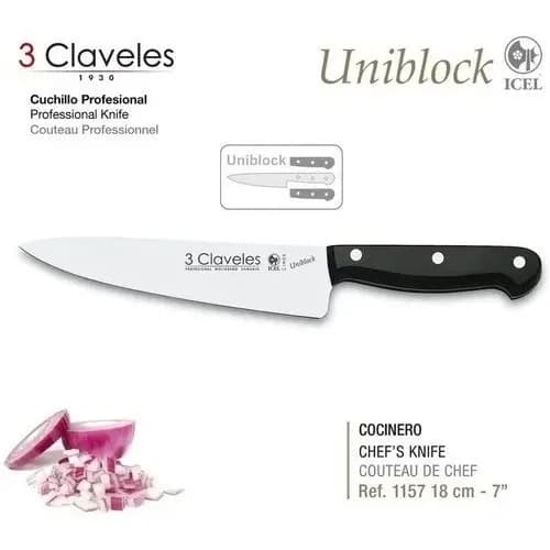 Cuchillo Cocinero 3 Claveles Uniblock Acero Inoxidable 20 Cm — imagen 7 de 7