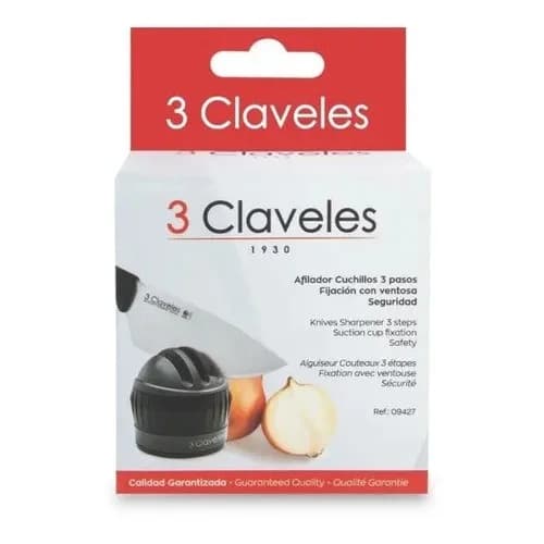 Afilador De Cuchillos 3 Claveles Con Ventosa — imagen 1 de 9