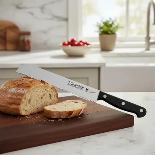 Cuchillo De Pan 3 Claveles Uniblock 20 Cm Acero Inoxidable Negro — imagen 3 de 5