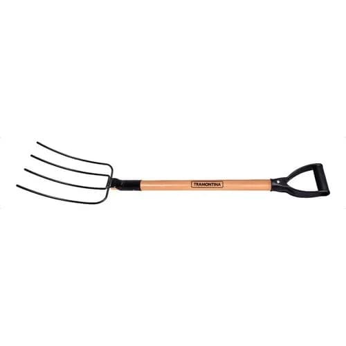 Horquilla Bieldo Tramontina 4 Dientes Acero Mango Madera 71 Cm — imagen 1 de 1