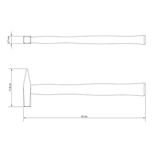 Martillo De Peña Tramontina 500 G Mango De Madera — imagen 4 de 4