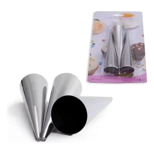 Set 3 Moldes Para Cannoli Acero Inoxidable — imagen 3 de 4