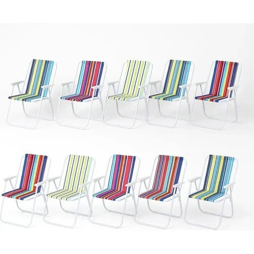 Silla De Playa Y Jardín Plegable De Hierro X10 Unidades — imagen 1 de 6