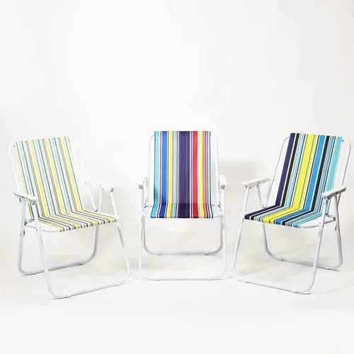 Silla De Playa Y Jardín Plegable De Hierro X10 Unidades — imagen 3 de 6