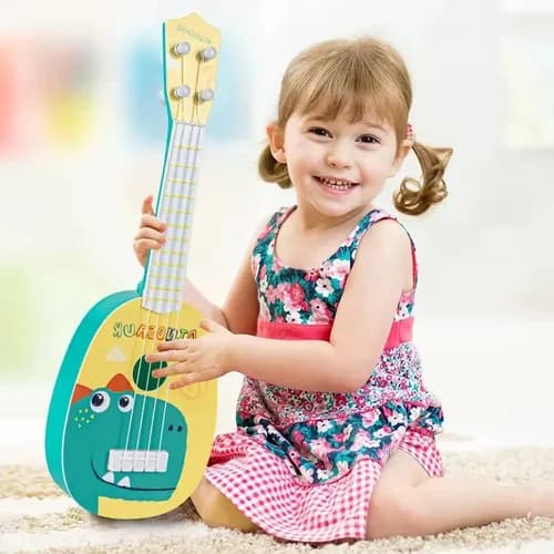 Guitarra De Juguete Diseño Dinosaurio Infantil 36 X 12 Cm — imagen 2 de 5