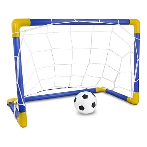 Arco De Fútbol Encastrable Con Red 79 X 50 X 43 Cm Azul — imagen 1 de 2