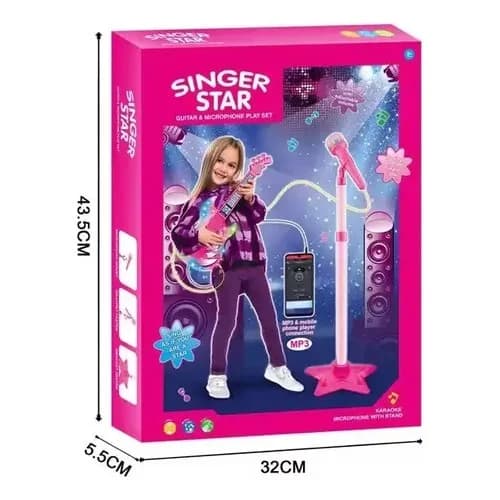 Micrófono De Pie Con Guitarra Eléctrica Juguete Infantil — imagen 8 de 8