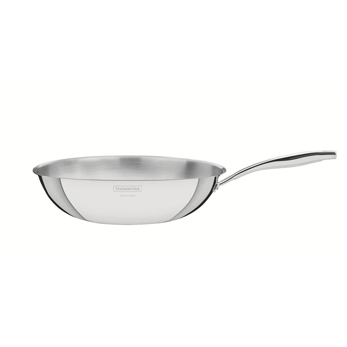 Wok Tramontina Grano Cuerpo Triple 28 cm 3,4 L Acero Inoxidable 18/10 — Apto Inducción