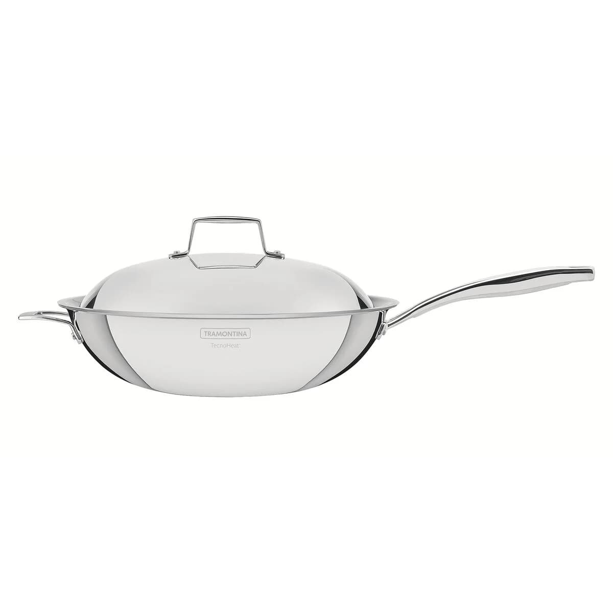 Wok Tramontina Grano Cuerpo Triple 32 cm 5,2 L Acero Inoxidable con Tapa — Apto Inducción — imagen 1 de 5