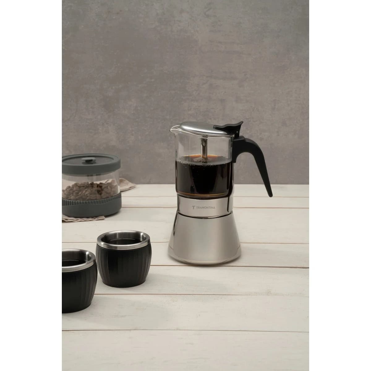 Cafetera Tramontina Acero Inox Vidrio de Borosilicato 300 ml — imagen 5 de 5