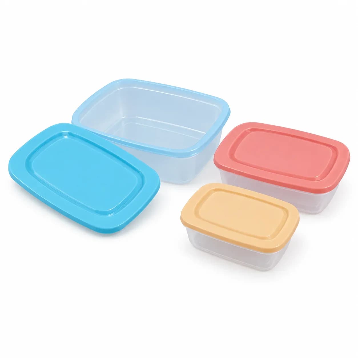 Set 3 Recipientes Rectangulares de Plástico con Tapa — imagen 2 de 2
