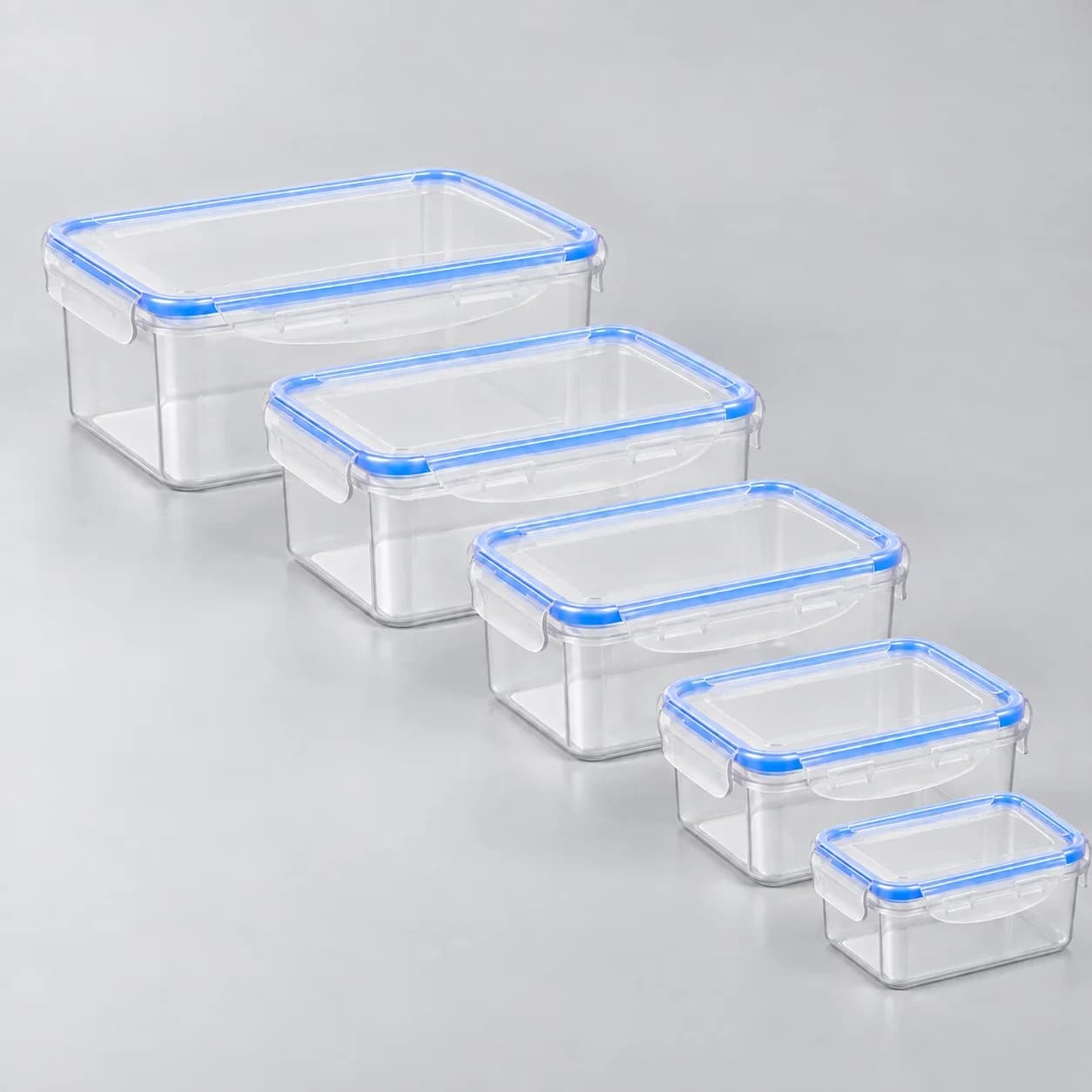 Set 5 Recipientes Herméticos Plástico Transparente — imagen 2 de 2
