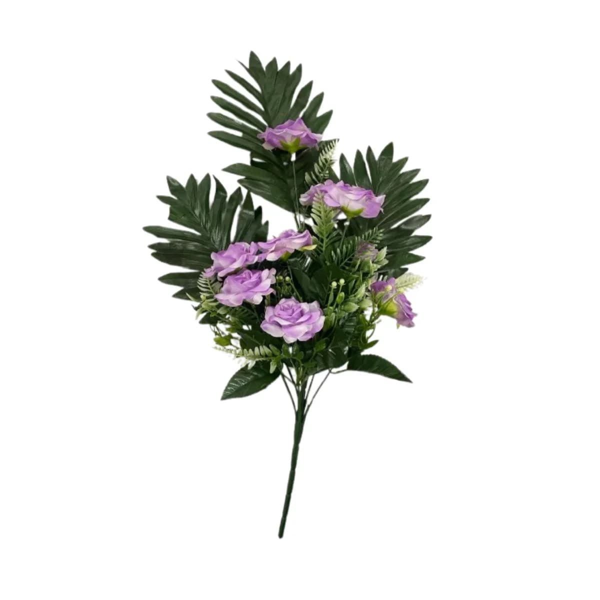 Ramo de Rosas Artificiales con Palma 9 Flores — imagen 1 de 2