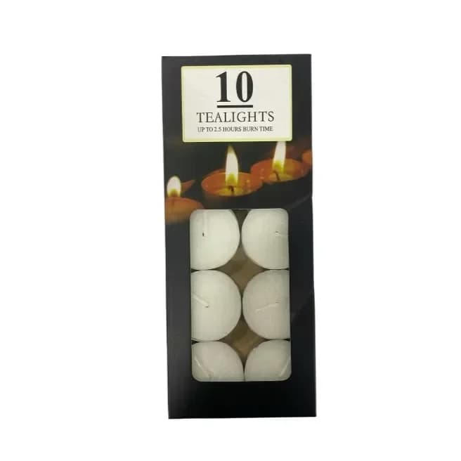 Set 10 Velas Blancas Chatas 4 x 1 cm — imagen 2 de 2