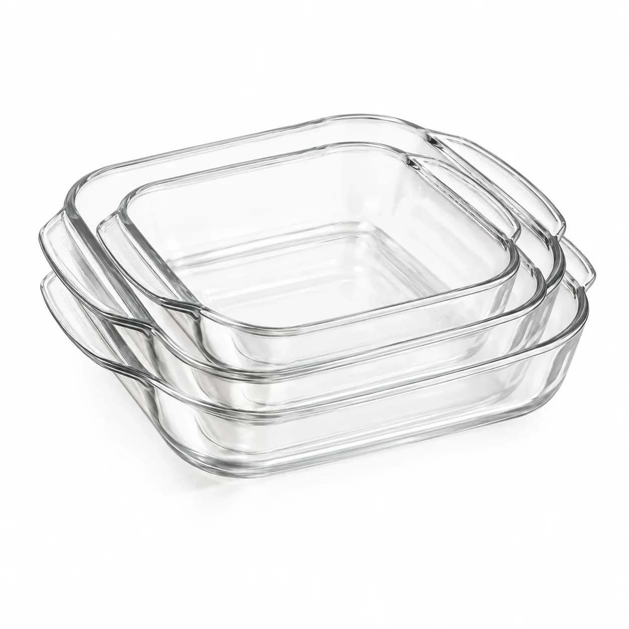 Set 3 Asaderas Cuadradas de Vidrio para Horno — imagen 2 de 2
