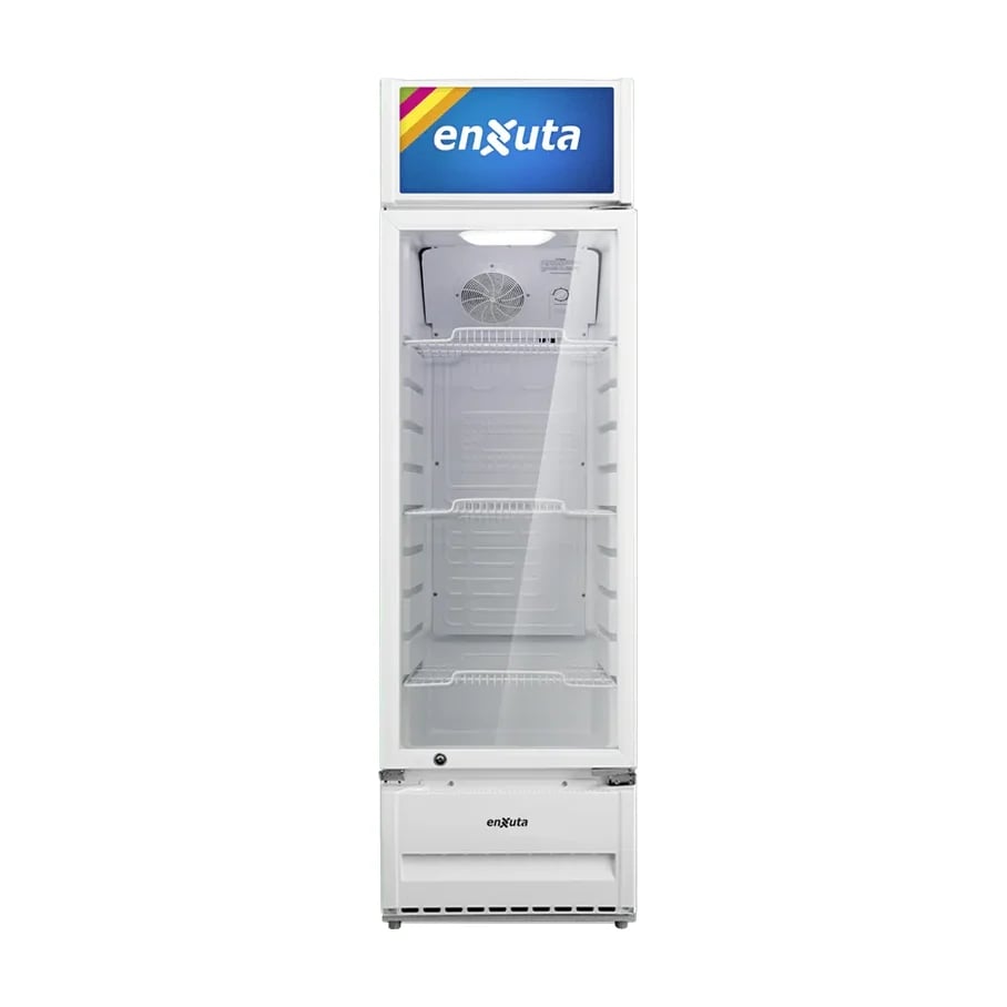 Vitrina Comercial Vertical 211 Litros con Cenefa Luminosa Led