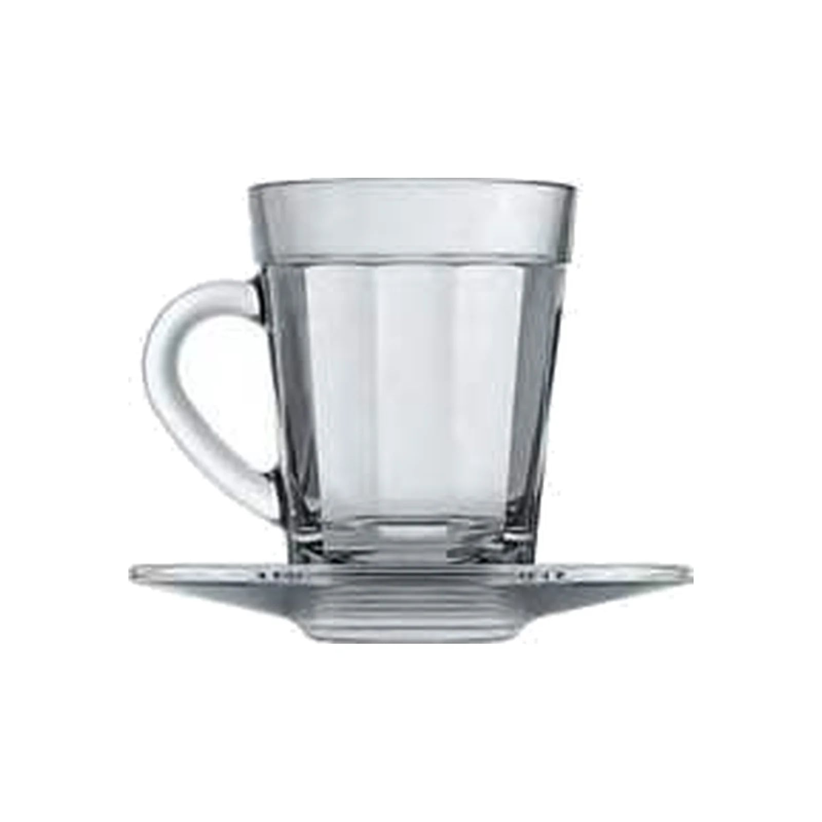 Juego de taza y platillo Nadir Americano de vidrio 90 ml