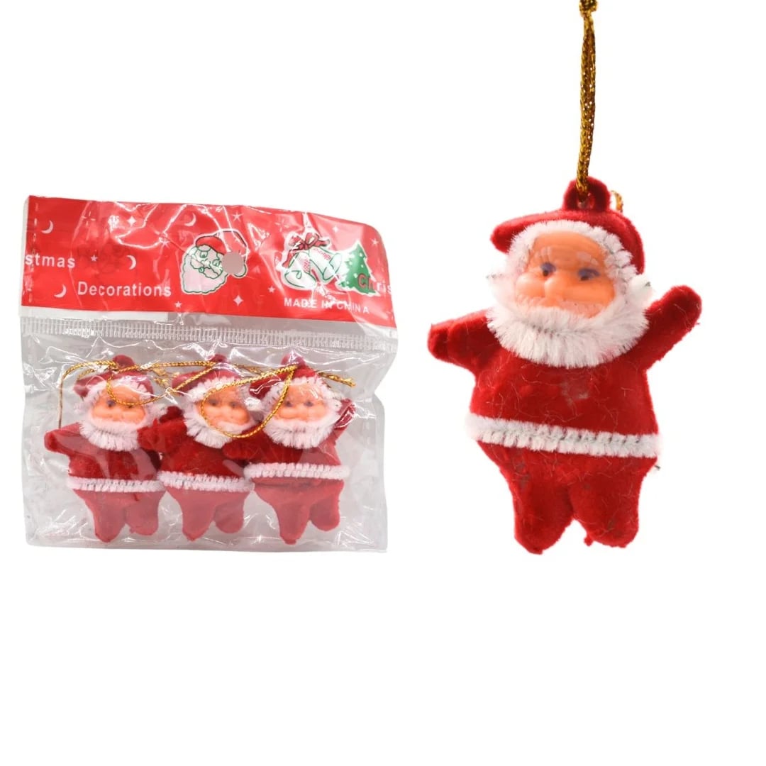 Adorno de Navidad Papá Noel colgante — Pack x 3