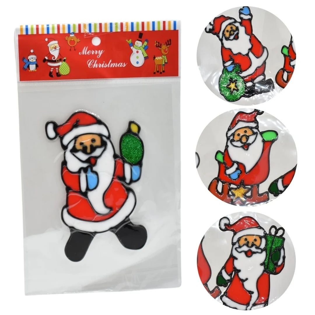 Adorno gel adhesivo de Navidad para ventana 14 × 8 cm