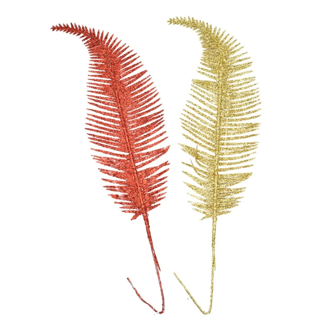 Hoja decorativa con brillo 23 cm — Pack x 2
