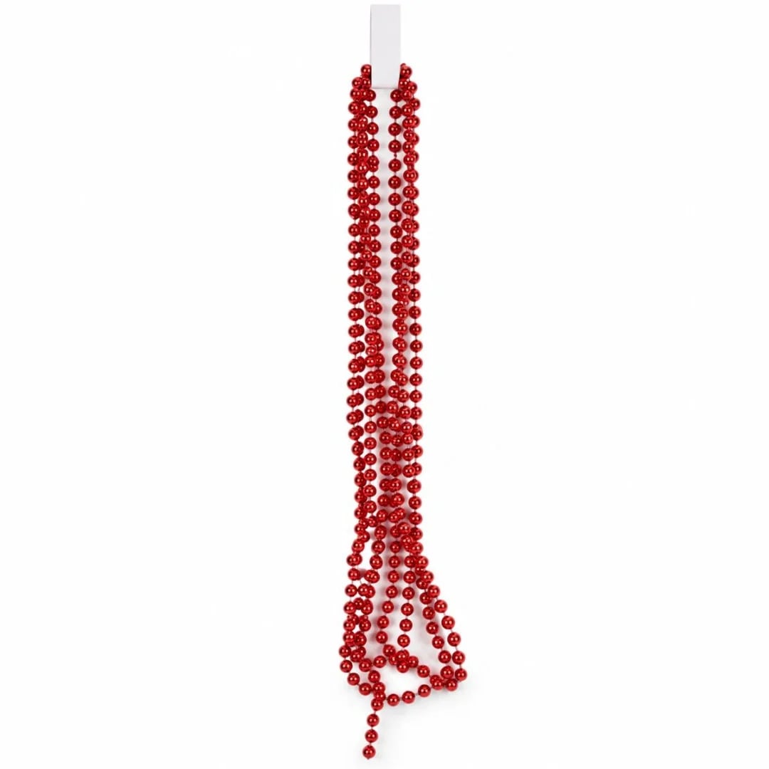 Guirnalda Navideña de perlas rojas 270 cm