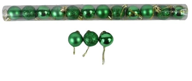 Bolas de Navidad 6 cm verde — Pack x 12