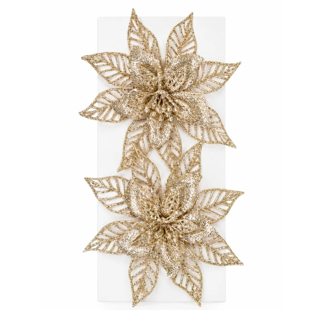 Adornos de Navidad flores — Pack x 2