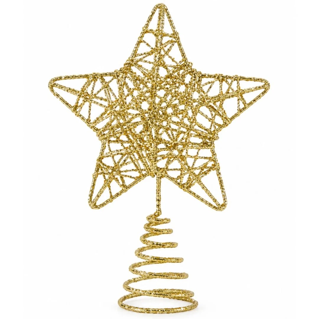 Puntero de Navidad estrella dorada 16 cm