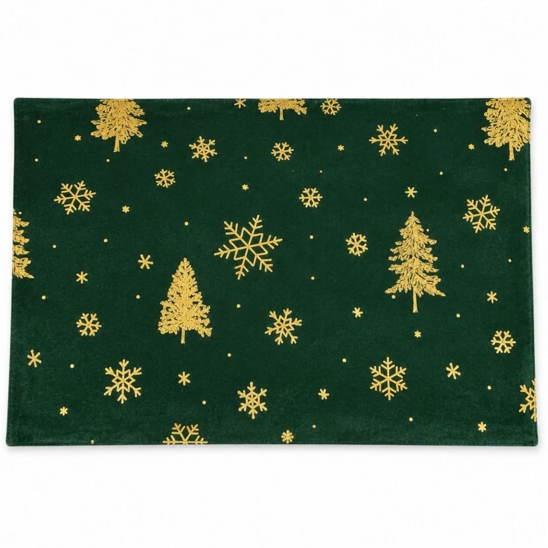 Mantel individual navideño verde 43 × 28 cm