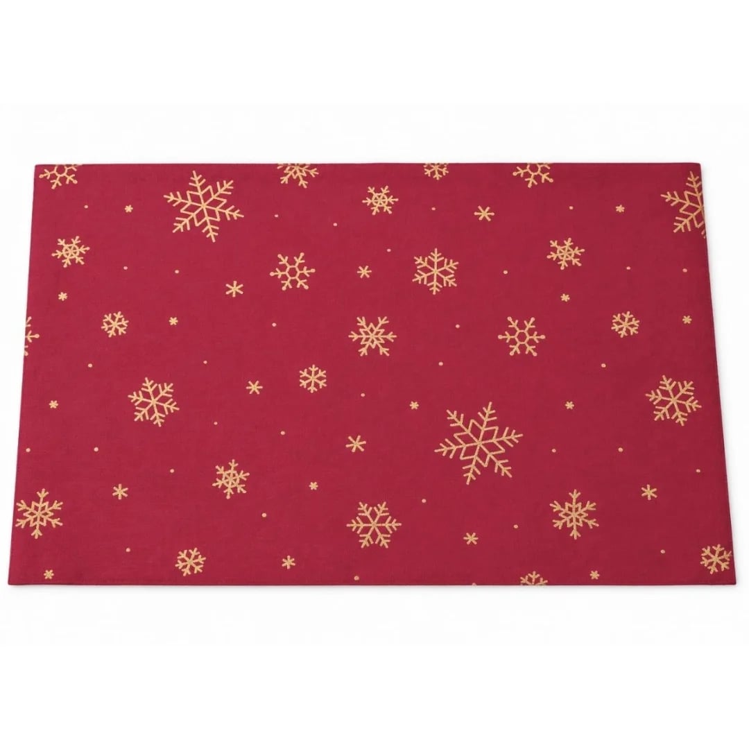 Mantel individual navideño bordó 43 × 28 cm