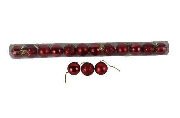 Bolas de Navidad 6 cm rojo — Pack x 12