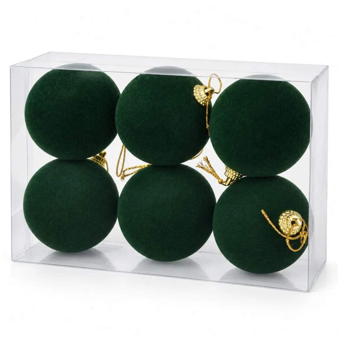 Bolas de Navidad verde 6 cm — Pack x 6