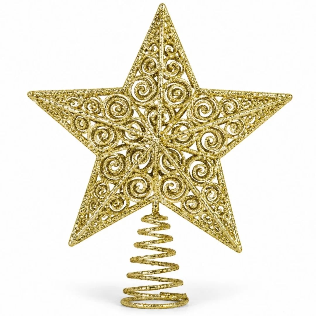Puntero de Navidad estrella dorada 23 cm