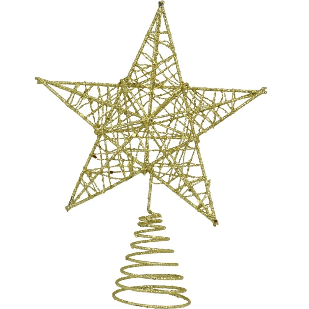 Puntero de Navidad estrella dorada 18 × 23 cm