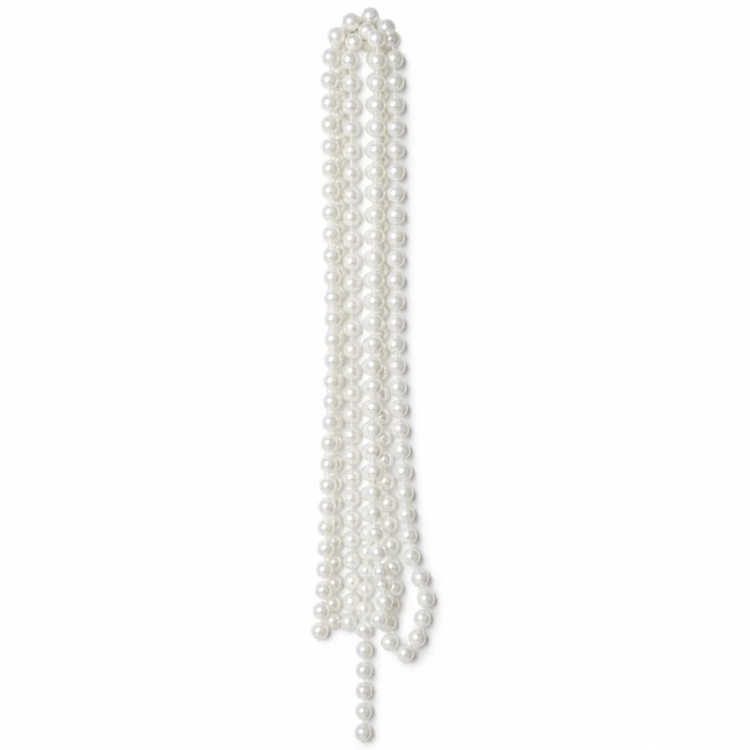 Guirnalda Navideña de perlas blancas 270 cm