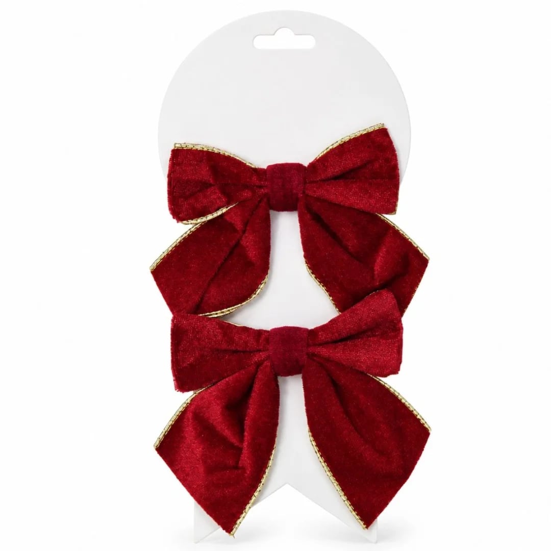 Moñas decoración Navideña roja — Pack x 2