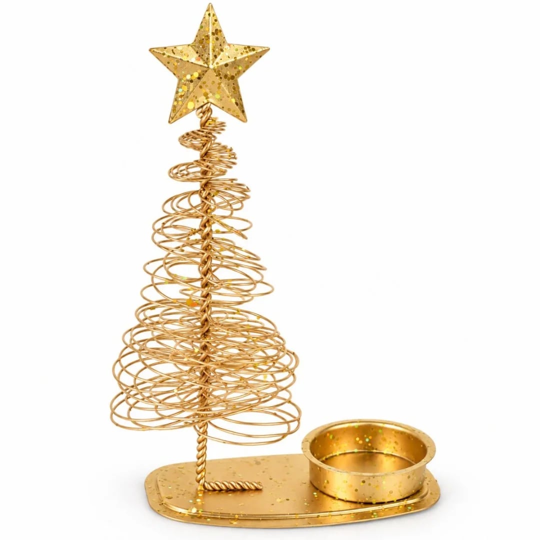 Portavela navideño decorativo 16 cm