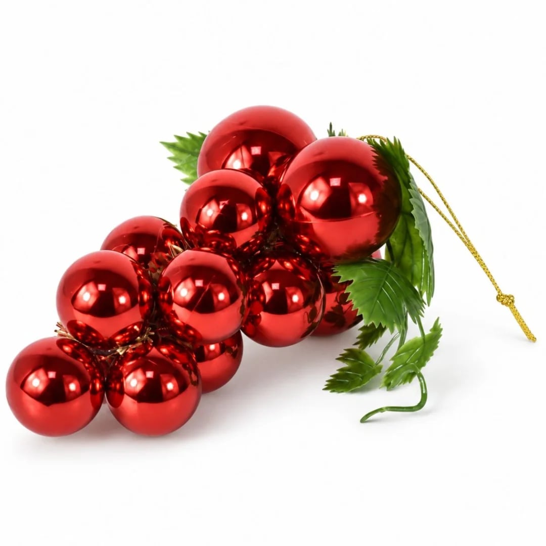 Adorno Navideño racimo colgante 15 cm rojo