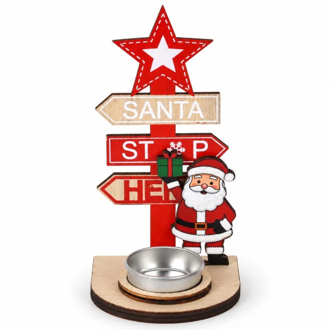 Portavela navideño decorativo 17 cm