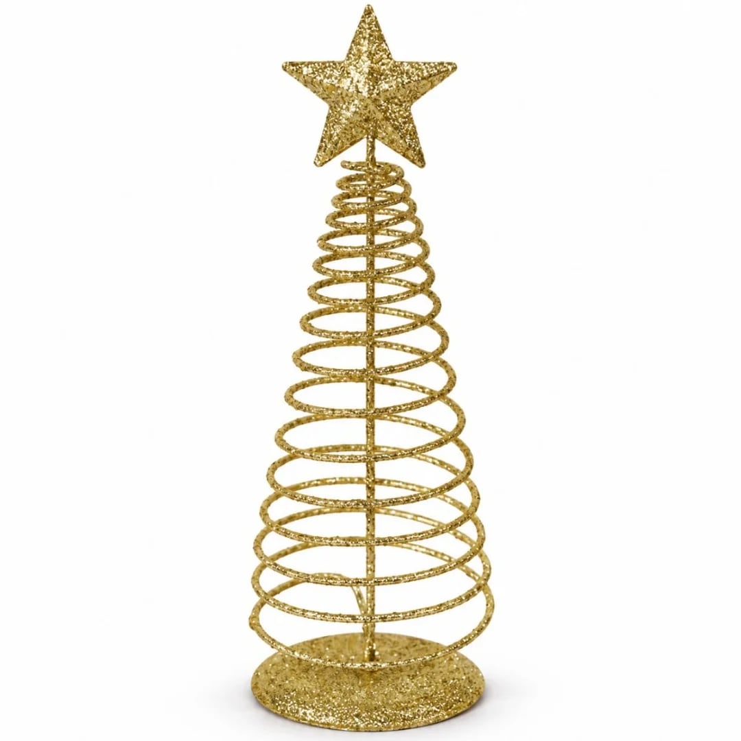 Mini árbol de Navidad dorado espiral 20 cm