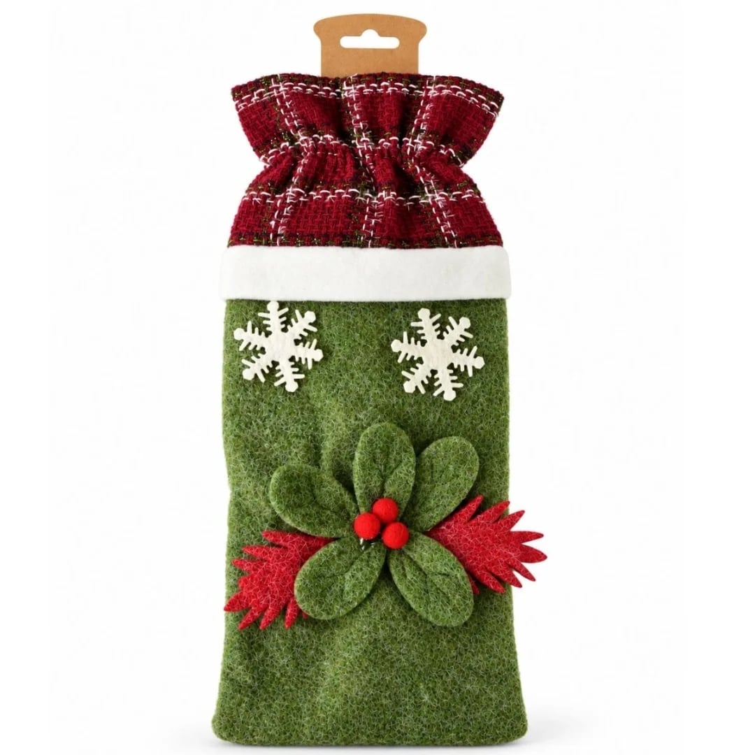 Bolsa Navideña para botella 29 × 13 cm