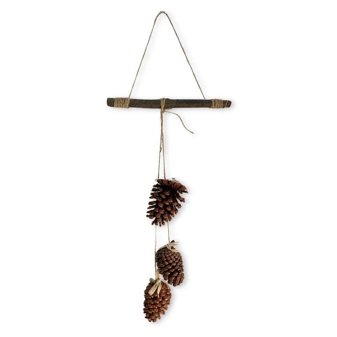 Adorno colgante con piñas navideñas 66 × 25 cm