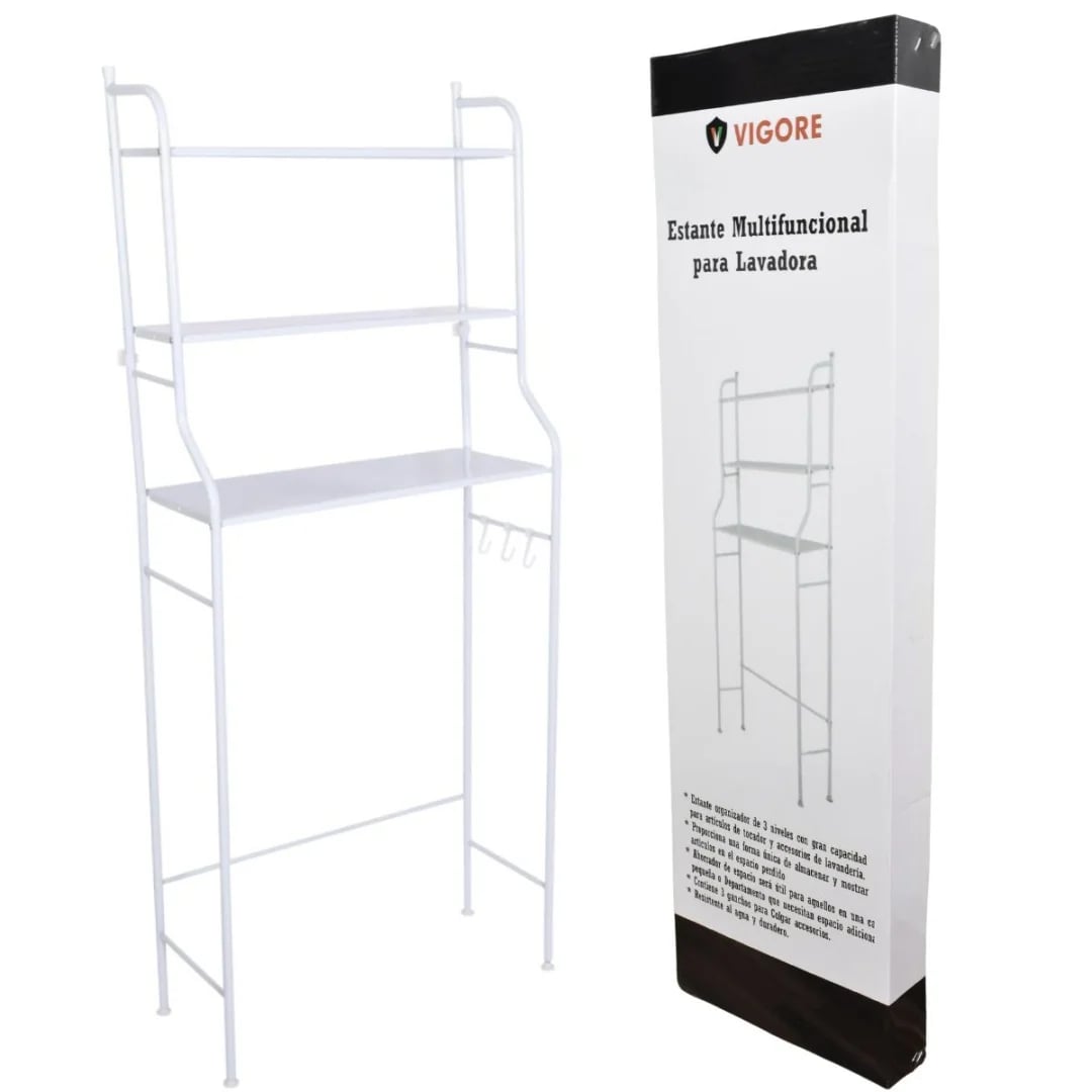 Estante organizador de baño Vigore blanco de 3 niveles