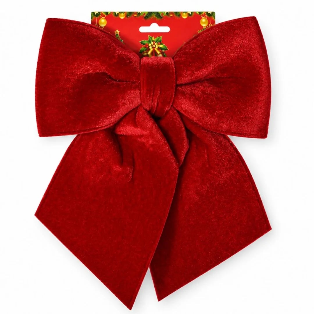 Moña decoración Navideña roja 20 × 20 cm