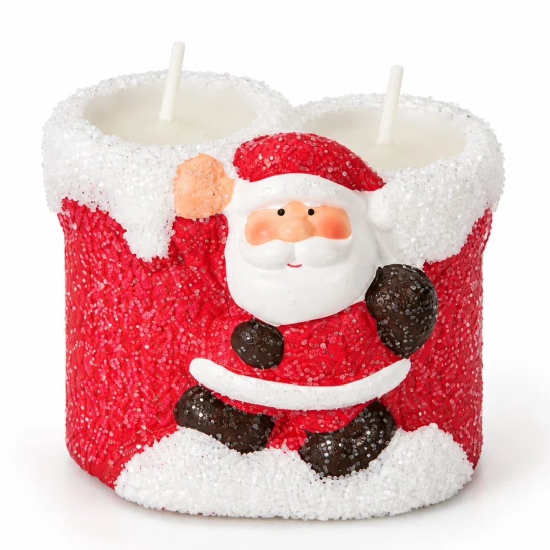 Velas Navideñas con soporte 7 × 7,5 cm
