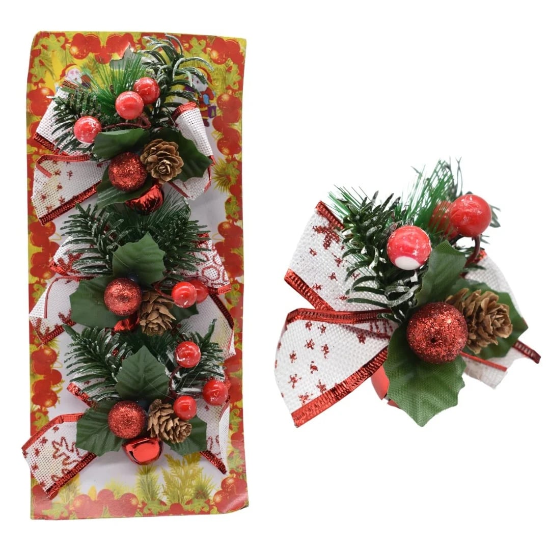 Adorno navideño con cascabel 10 cm — Pack x 3