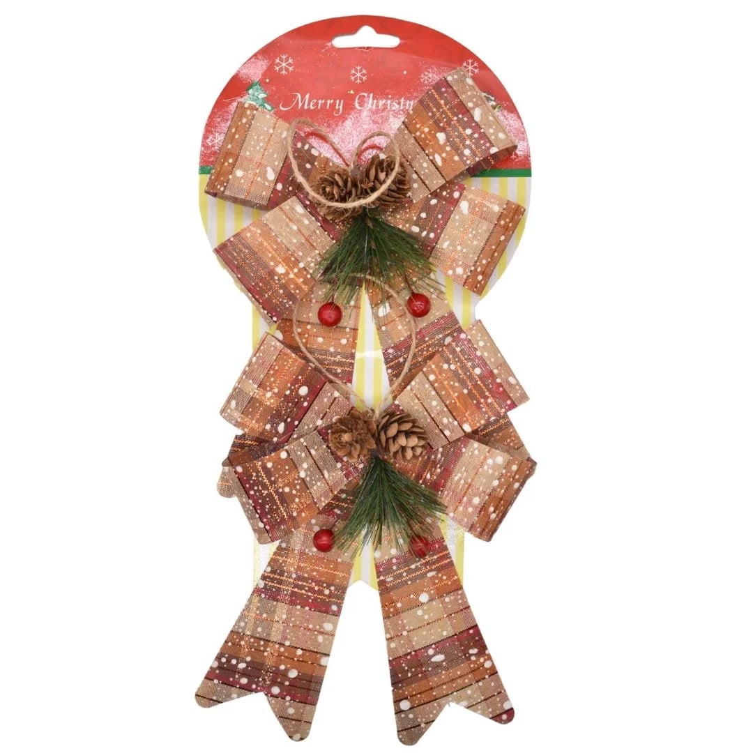 Moñas navideñas 19 × 13 cm — Pack x 2