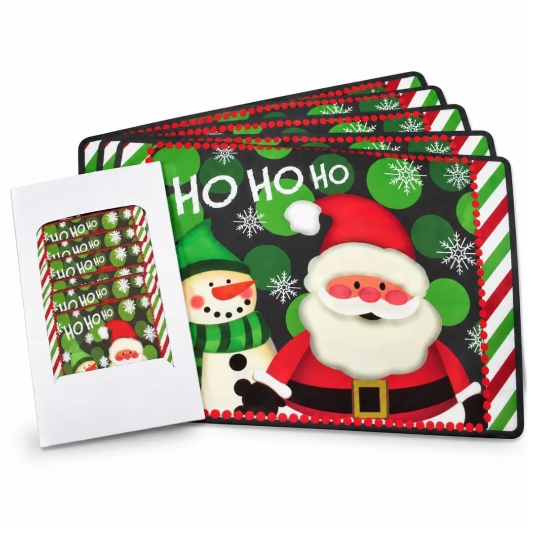 Set de individuales navideños con posavasos 12 piezas