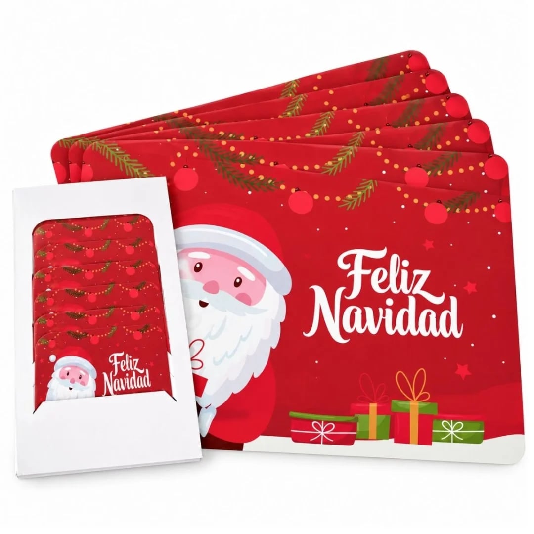 Set de individuales navideños con posavasos 12 piezas