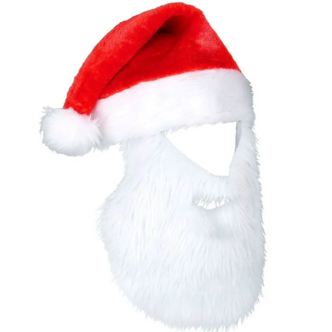 Gorro de Papá Noel con barba 66 × 28 cm